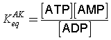 Equilibrium constant of AK