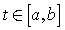 Interval from a to b