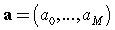 Coefficients of the polynomial